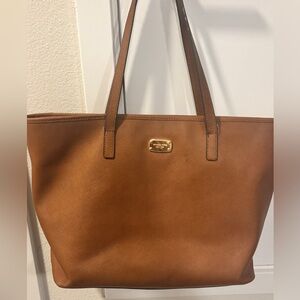 Michael Kors Brown Leather Tote with Structured Design